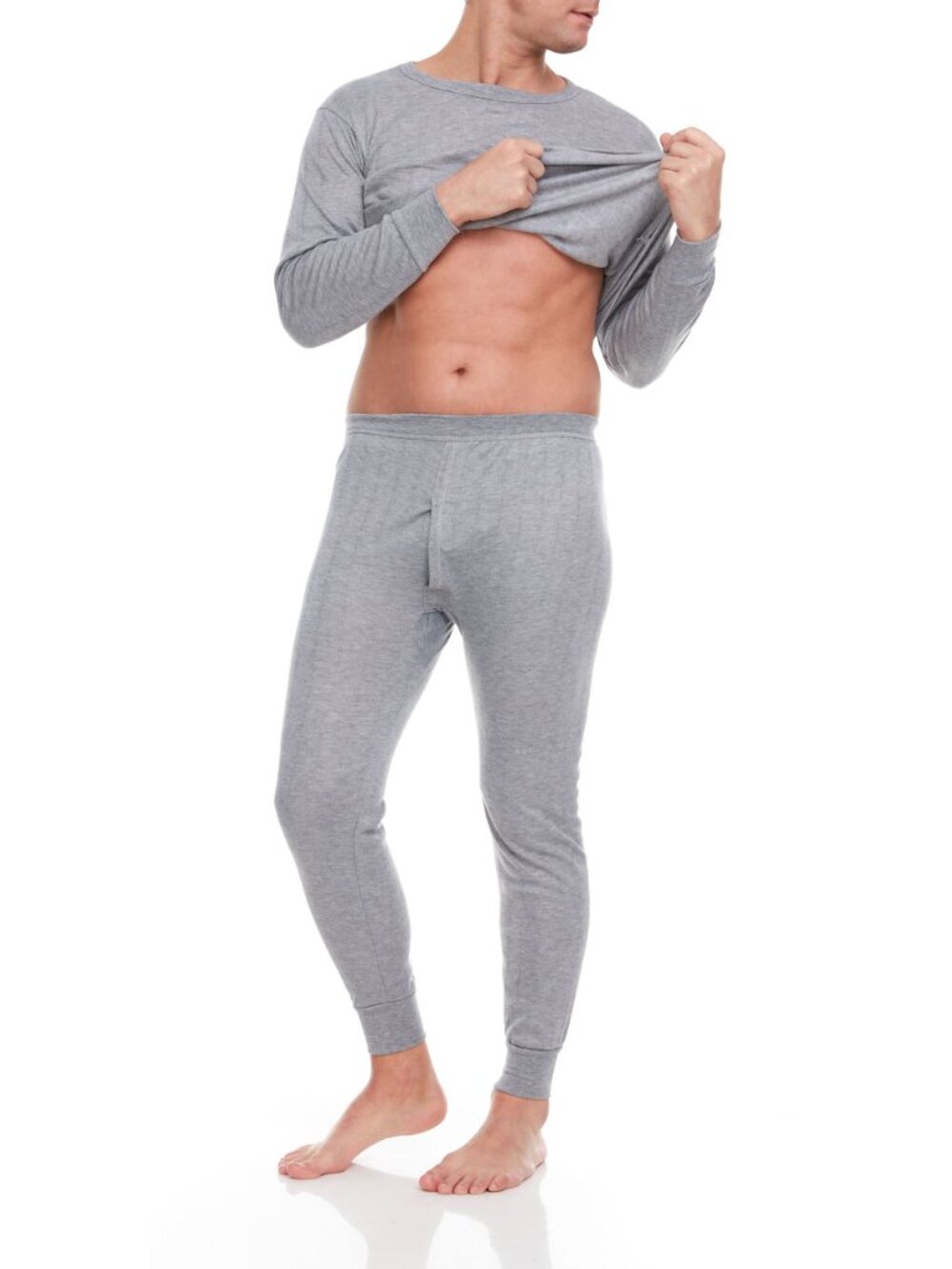 Men Cotton Fleece Thermal Underwear Set 2-Pack Warm Long Johns Winter Base Layer - Picture 3 of 6